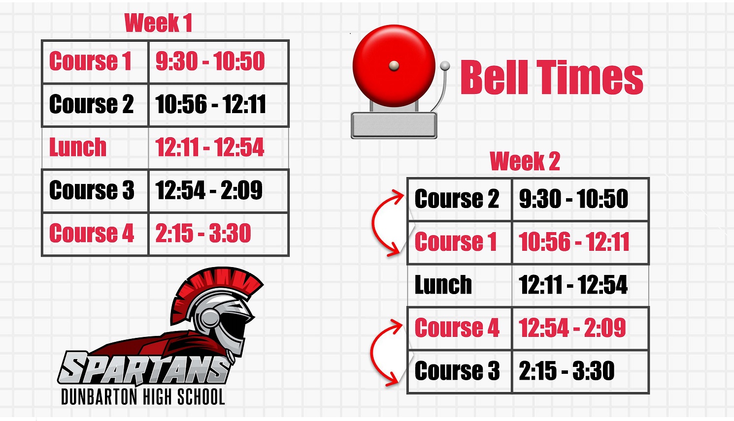 Bell Times - Dunbarton High School